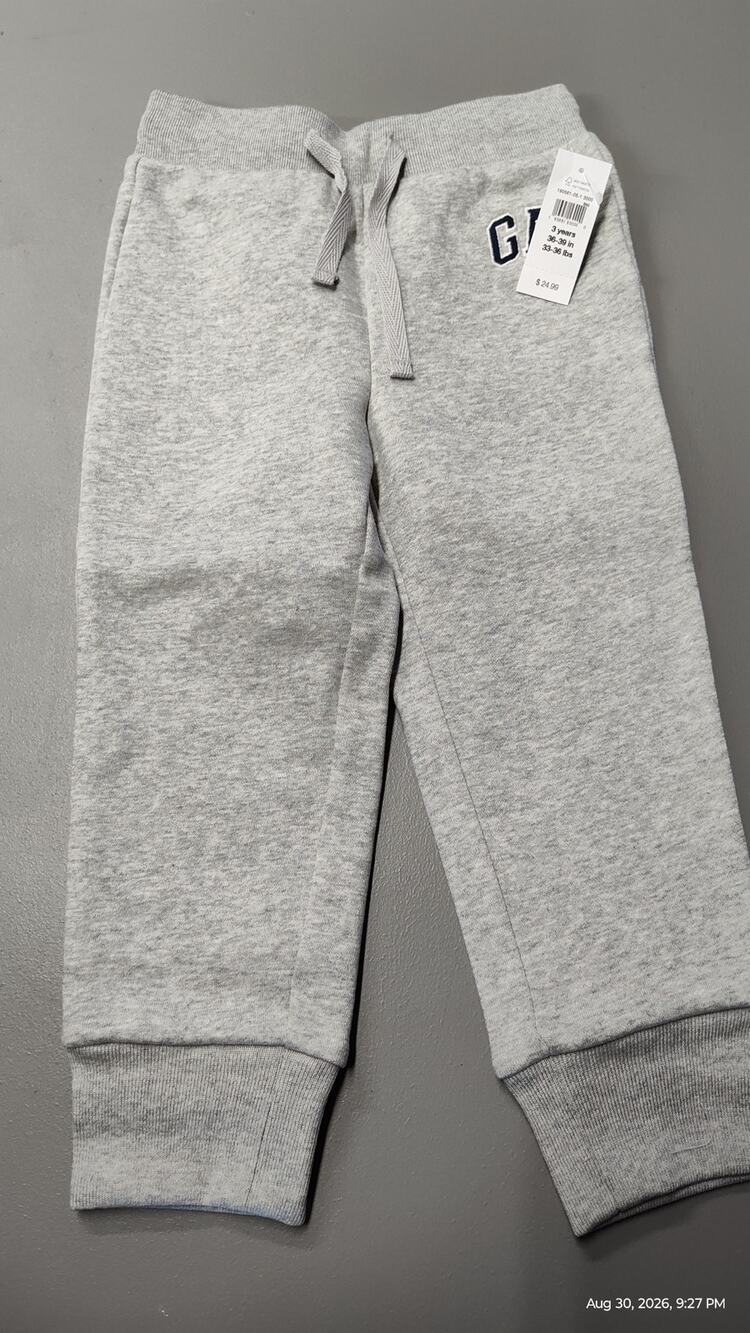 Baby Gap Boy's Jogger Sweatpants Size 3T Gray NWT